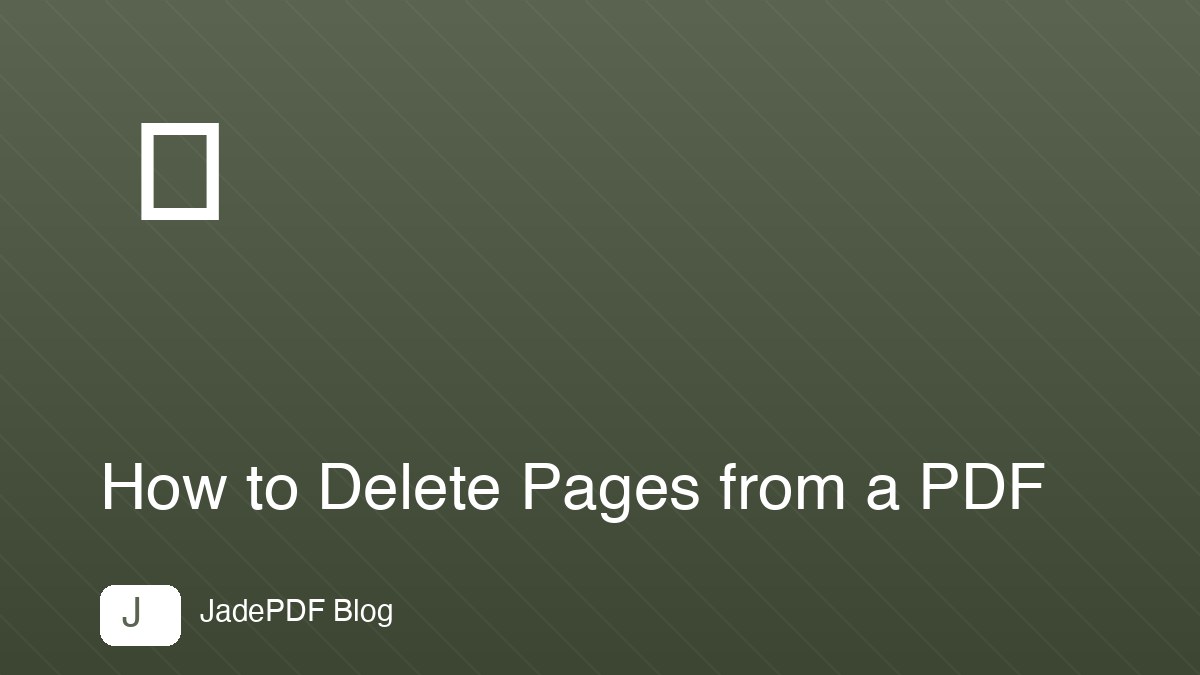 How to Delete Pages from a PDF